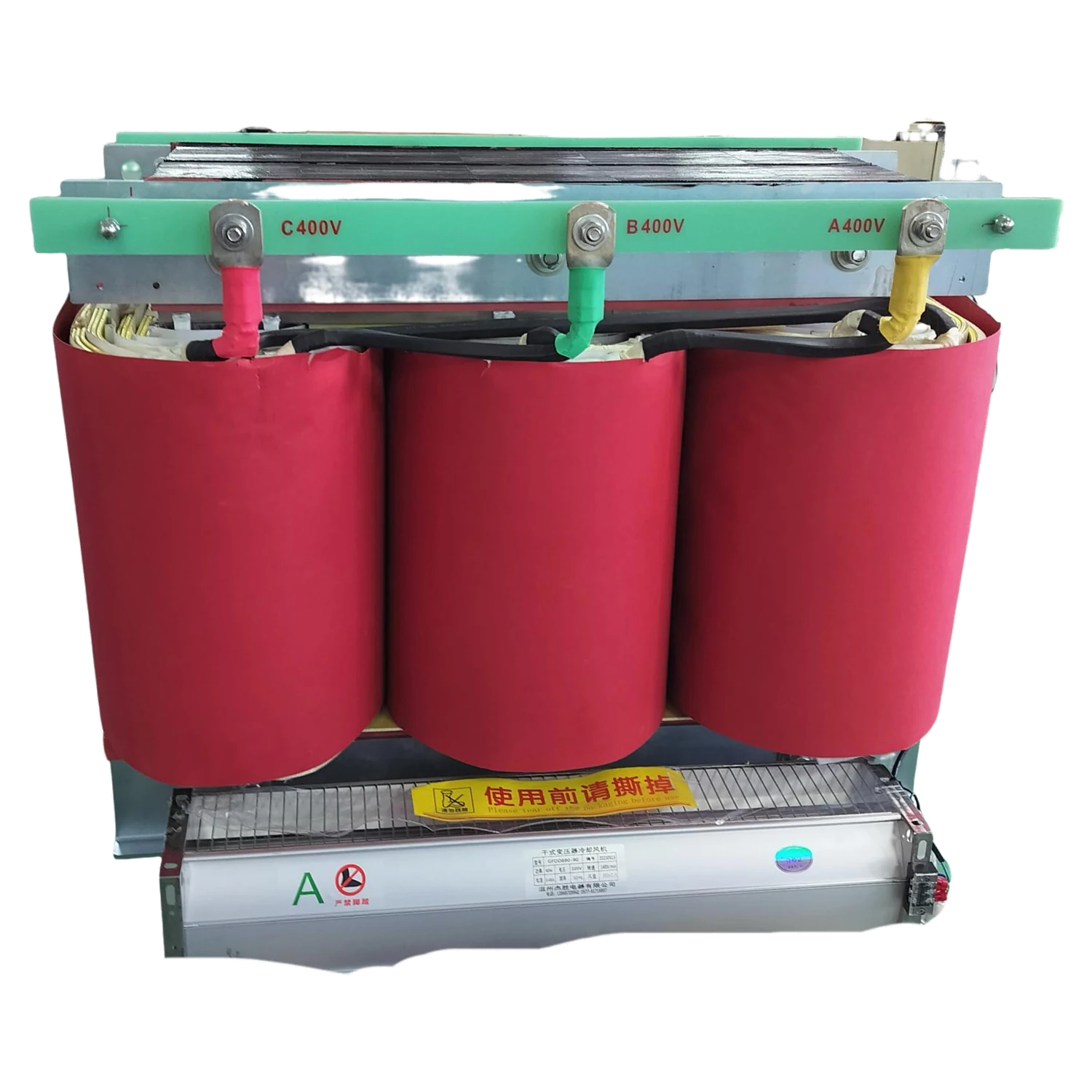 ZFSG three-phase isolation transformer with three separate coil assemblies